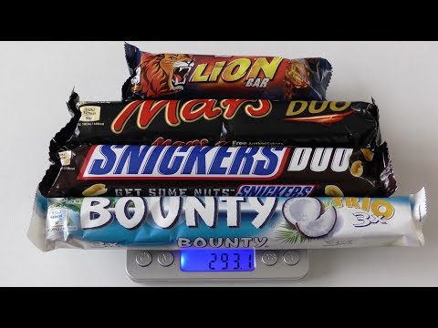 Does the weight match? Snickers Duo, Mars Duo, Bounty Trio, Lion Bar