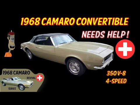 1968 Chevy Camaro Convertible - Needs Reviving! Matching Numbers, Protect-O-Plate, WoW! 2 Owners!