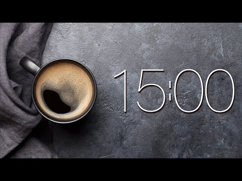 15 MINUTE TIMER ☕ Coffee 🔔 Gentle Alarm [Full HD]