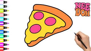 HOW TO DRAW NEEDOH SQUEEZZA PIZZA!   EASY STEP BY STEP DRAWING