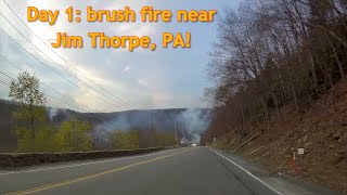 Day 1: Bear Mountain brush fire near Jim Thorpe, PA | April 19, 2025