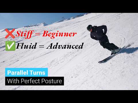 How to Ski Parallel Turns with Perfect Fluid Posture | Beginner - Advanced Skiing