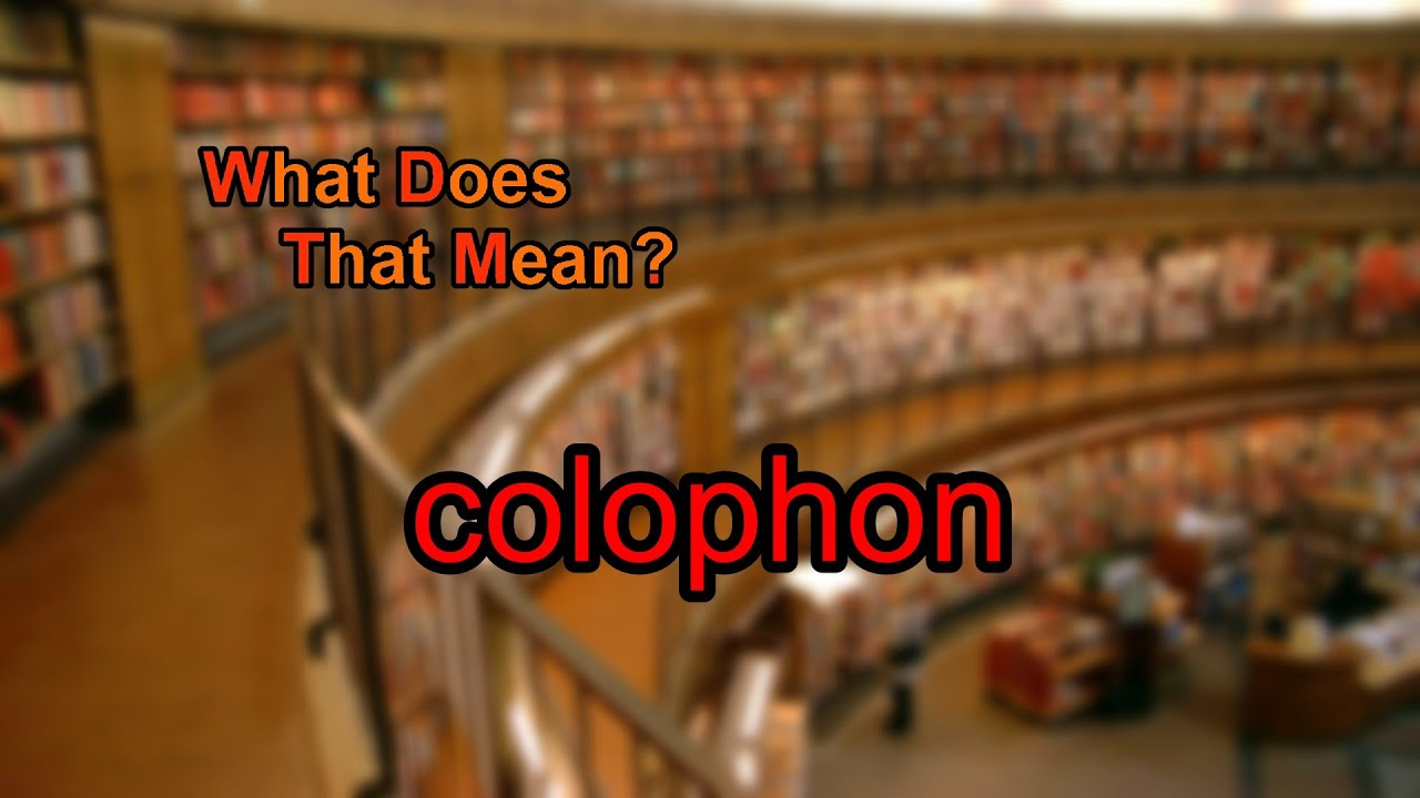 What does colophon mean?