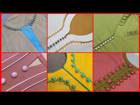 Latest salwar kameez neck designs | button details neck design, churidar neck designs, kurti design