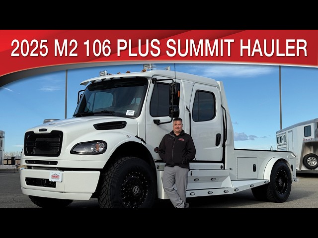 Preview image of 2025 Freightliner M2 106 Plus Summit Hauler Blacked Out youtube video
