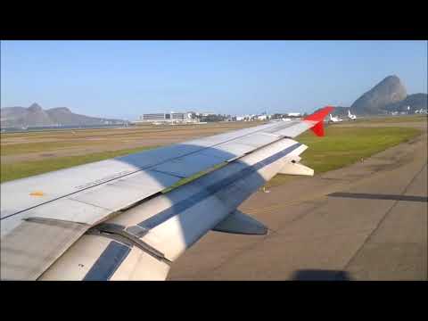 Takeoff from Santos Dumont Airport/Rio de Janeiro on a Latam Airlines Airbus A319.