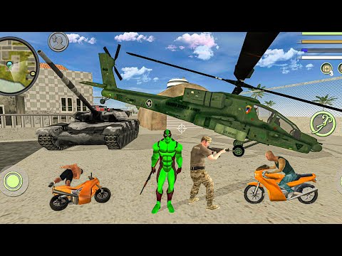 Green DeadPool Rope Hero Vice Town Simulator New Tank And Helicopter  in City #32 - Android Gameplay