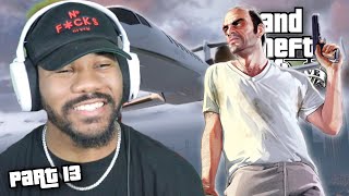 HIJACKING AN AIRPLANE IN MIDAIR! (First Playthrough) | Grand Theft Auto V - Part 13