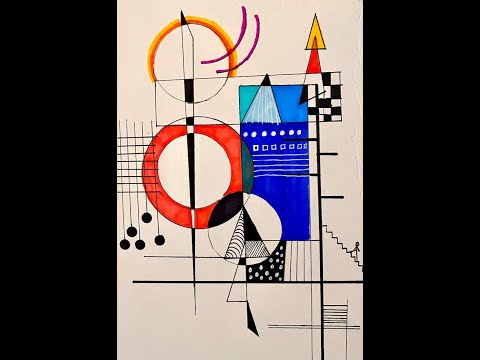 【儿童绘画】康定斯基作品鉴赏与学习|抽象画创作|kids art | learning Kandinsky|Abstract art creation