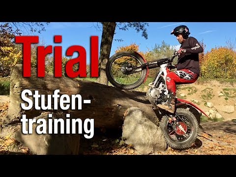 Baumstamm 110cm · Ein Gasstoß · Motorrad Trial Stufentraining