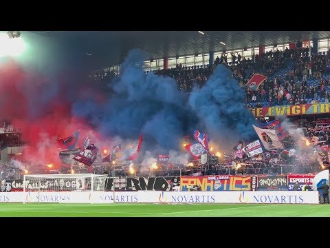 FCB-Thun: Intro mit Rauch und Pyro  - 03.03.2019