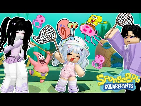 BIBI MENANGKAP UBUR-UBUR BESAMA MAMI PAPI DI BIKINI BOTTOM || SURVIVE BIKINI BOTTOM-ROBLOX INDONESIA
