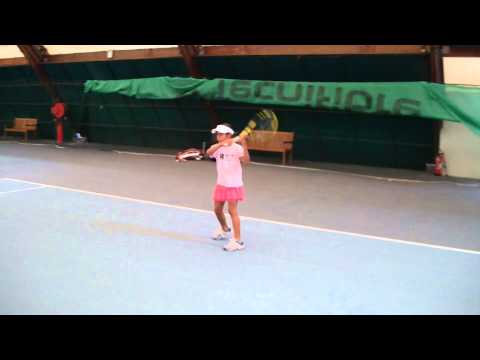 Ines (8 year old) work forehand from slowly