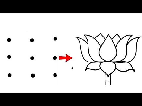 How To Make A Lotus Drawing Easy | How To Draw A Lotus Flower Very Easy Step by step