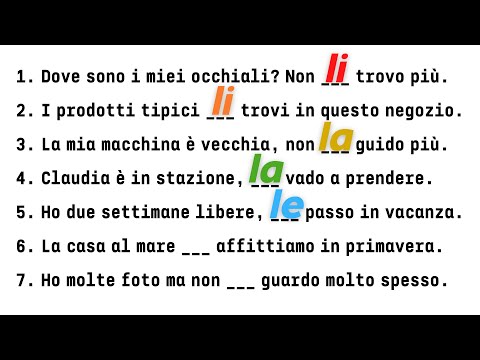 Italian how to use DIRECT PRONOUNS | Lo, li, la, le | Objects | A2/B1 | Learn italian free lessons
