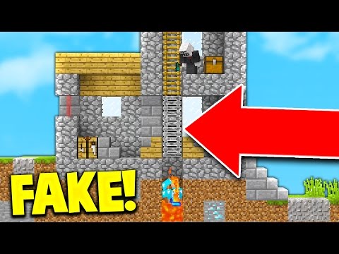 THE BEST FAKE LADDER TROLL! (Minecraft Skywars Trolling)