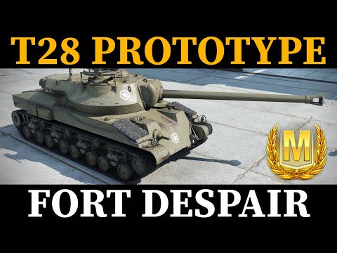 WOT Blitz - T28 Prototype - Ace Medal - 3.6k dmg - Mastery Badge -  Fort Despair