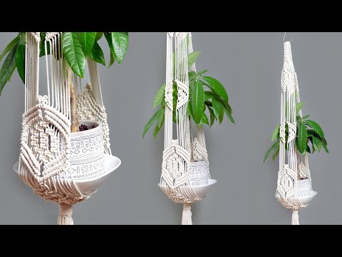 DIY Macrame Plant Hanger Easy NEW Diamond Design