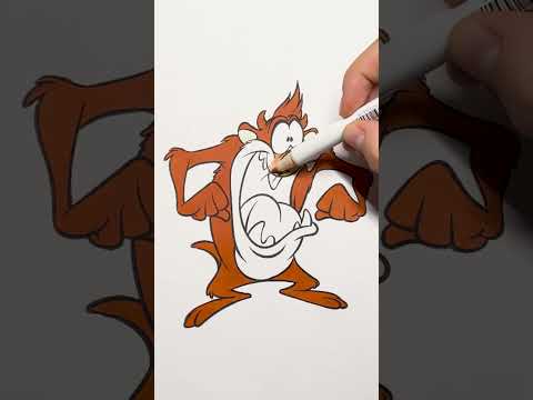 👅TAZ SPEED COLORING! 😈 #shorts #looneytunes