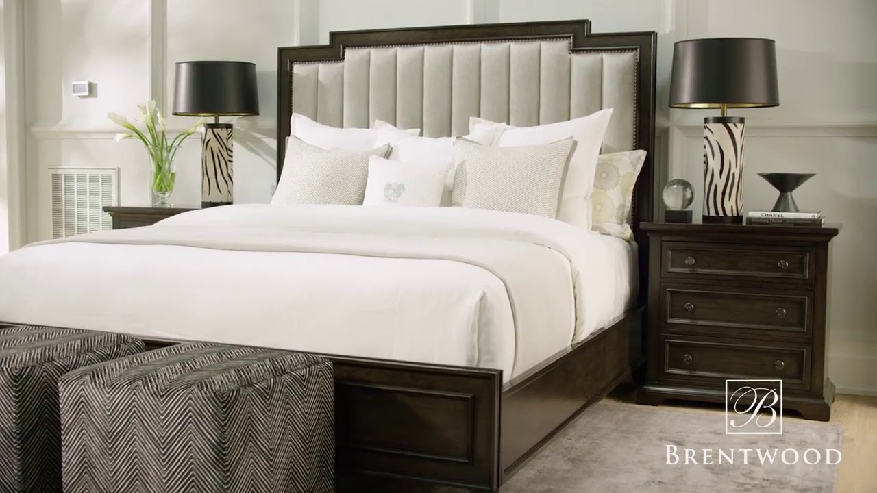 Brentwood Gray Bristol Tufted Bedroom Set By Barclay Butera