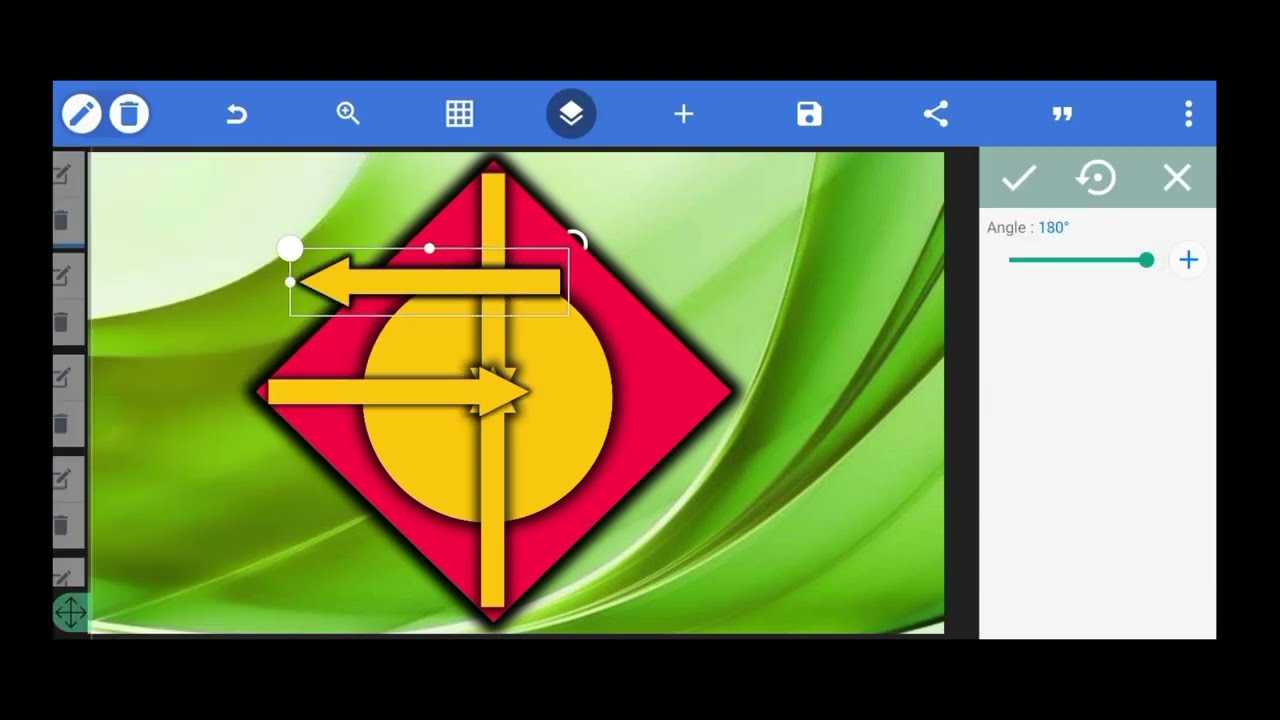 Design a arrow art in Pixellab 