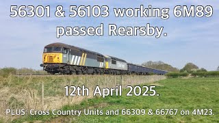DCR Class 56s hauling 6M89 passed Rearsby, 12th April 2025.