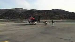 preview picture of video 'Bell 222 landing in full storm, Ilulissat, Greenland'