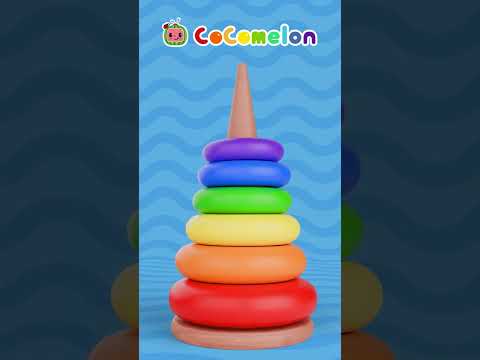 Learn Colors by Stacking The Rainbow Rings ⭕🌈 #cocomelon #educational #colors
