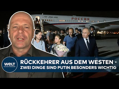 GROSSER BAHNHOF FÜR RÜCKKEHRER: Für Putin hat der Gefangenen-Deal einen besonderen Stellenwert