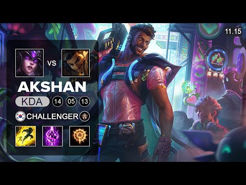 Akshan Mid vs Syndra - KR Challenger Patch 11.15