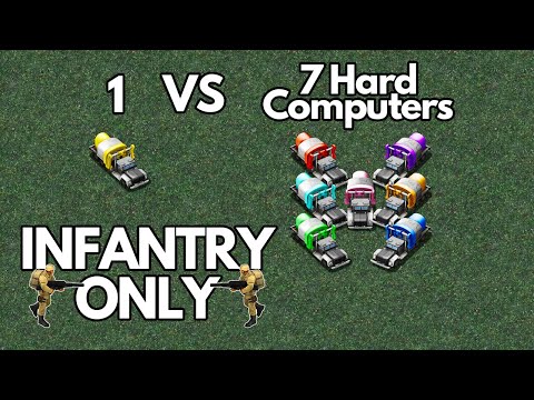 1 vs 7 Hard Computers - Infantry only - Red Alert Remastered