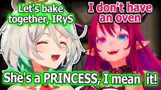 Cecilia calls IRyS a PRINCESS when she found out IRyS doesn't have an Oven in the Kitchen...