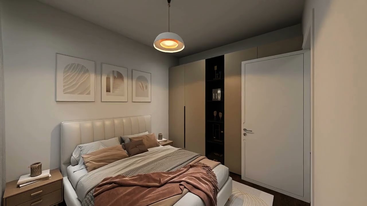 3D lakásbejárás referencia - Modern nappali és konyha