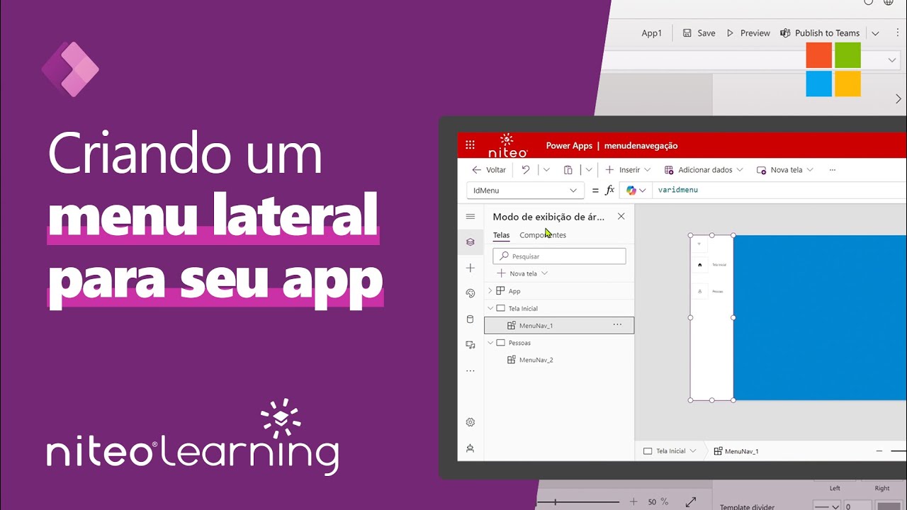 Como Criar Um MENU LATERAL Para Seu APLICATIVO Bo Power Apps