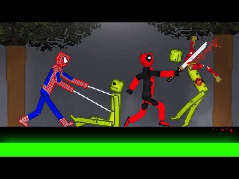 Spider-Man and Deadpool vs Melon Playground on Acid Sea in People Playground