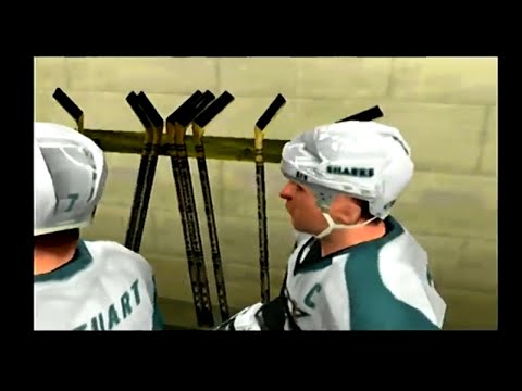 NHL 2001 gameplay (playstation 2) Anaheim Mighty Ducks Vs San Jose Sharks