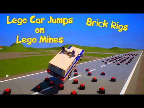High Speed Car Jumps on Lego Mines | Brick Rigs