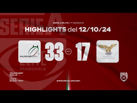 Highlights Valorugby Emilia vs Lazio Rugby 1927 33-17 (12/10/2024)