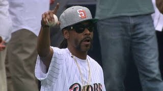 Rapper Snoop Dogg throws out first pitch