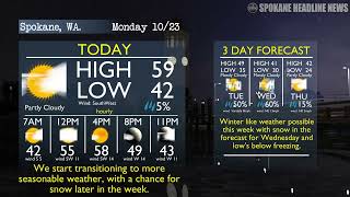 Spokane's best 3 day forecast: Changes coming to the region, chance for snow this week.
