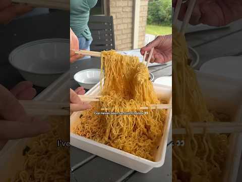 Trying the viral mukbang Jumbo Doshirak Ramen noodles from Korea 🍜 #ramen #instantramen #mukbang