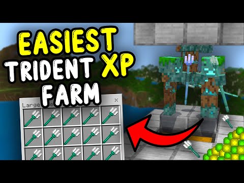 NEW EASIEST TRIDENT XP Farm Minecraft Bedrock 1.21+!