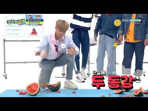 ATEEZ Jongho Breaking a Watermelon