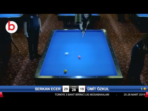 SERKAN ECER & ÜMİT ÖZKUL Bilardo Maçı - 2019 - TÜRKİYE 1.LİGİ-1.TUR