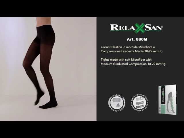 Vídeo relacionado con Relaxsan Microfibra 880M (Visón 5/XXL) Pantimedias contenitivas 140 Den compresión graduada 18-22 mmHg