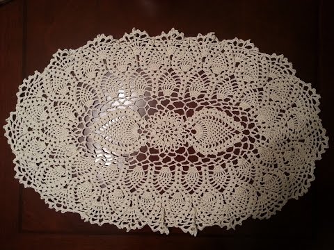 Crochet Doily - Oval Pineapple Doily Part 1