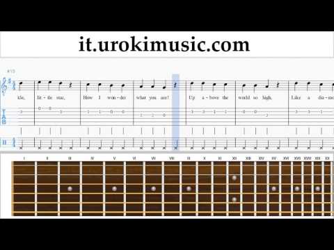 Corso di Chitarra Twinkle Twinkle - Little Star Tablature Tab Parte#2 um-b276