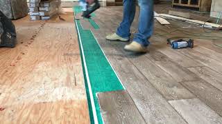 How to install engineered hardwood floors with staples.