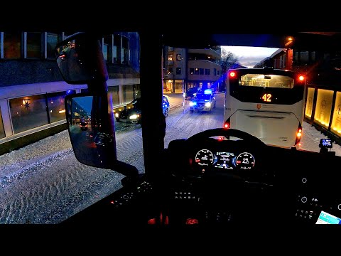 POV Driving Scania S560 - Morning in Tromso.