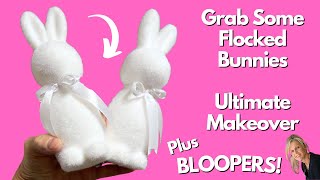 DIY Flocked Bunny Makeover/Flocked Bunny with Arms and Feet